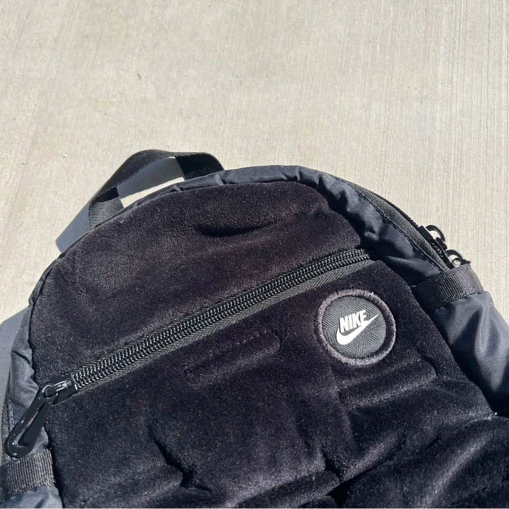 Nike Sportswear Futura Black Velour Mini Backpack